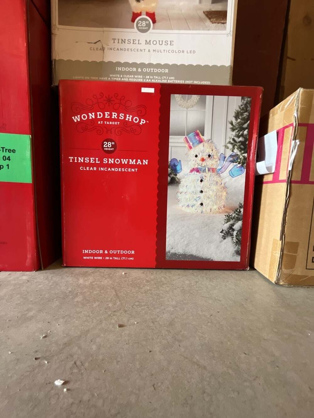 Wondershop 28" Lighted Tinsel Snowman Clear Incandescent Indoor/Outdoor